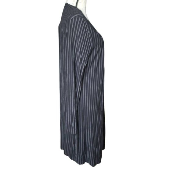 APNY Women's Size Large Black White Pinstripe Sot Knit Button Down Cardigan - Picture 3 of 6